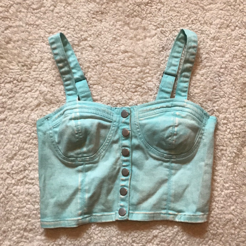 Light Blue Jean Crop Top